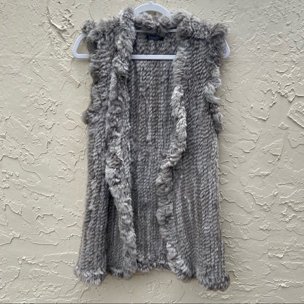 Love Token Gray Rabbit Fur Vest - Picture 4 of 10